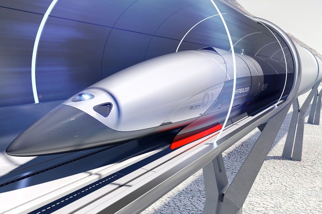 Ia generativa do conceito futuro de trem voador